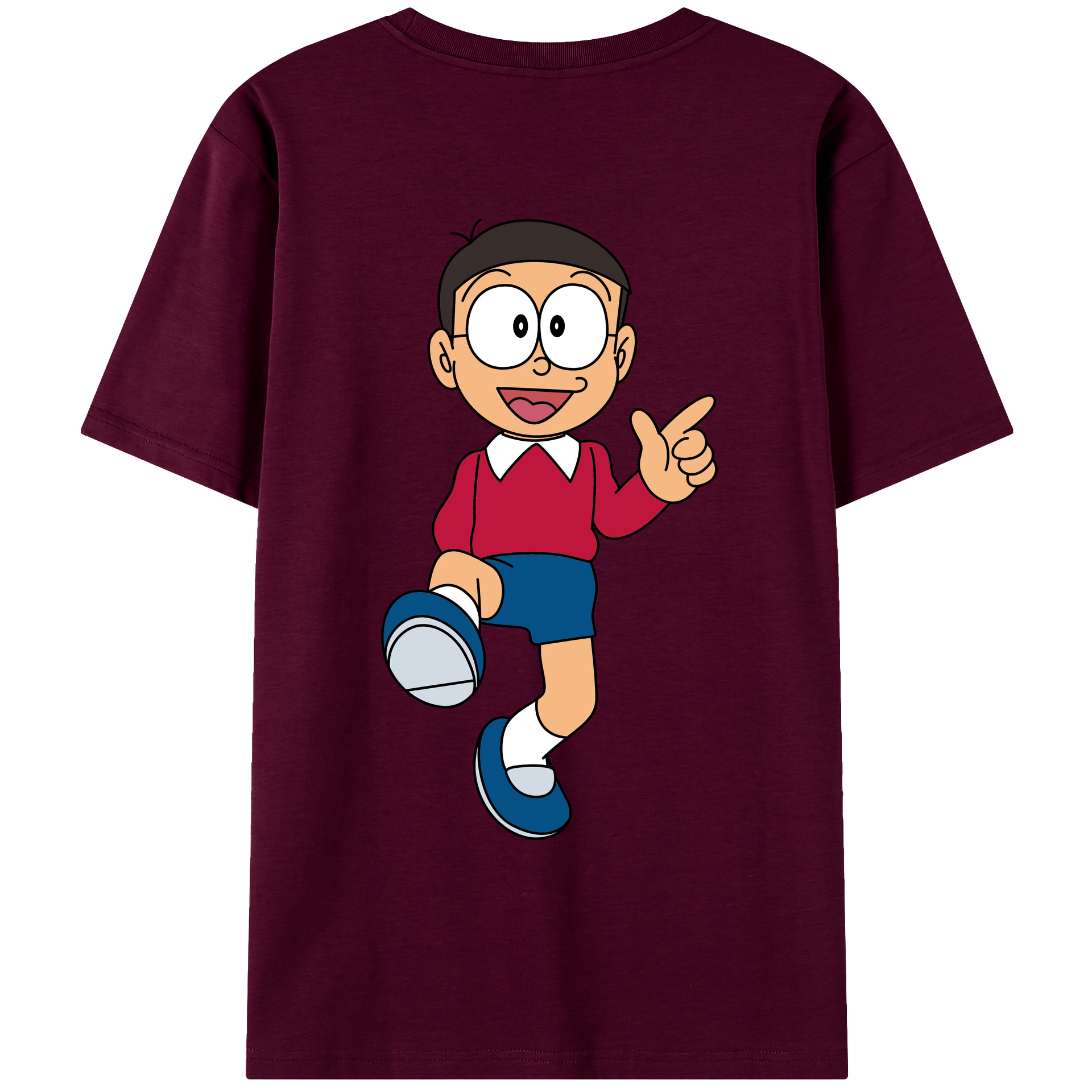 （画像用） ドラえもん 野比 のび太 Doraemon Nobita Nobi レディース半袖Tシャツ(バックプリント)